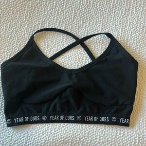 Year Of Ours Black Logo Bralette